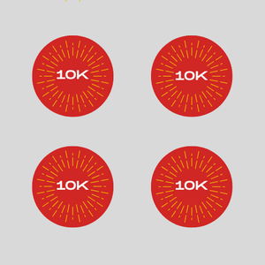 10K Red Burst Large Round Magnet Set