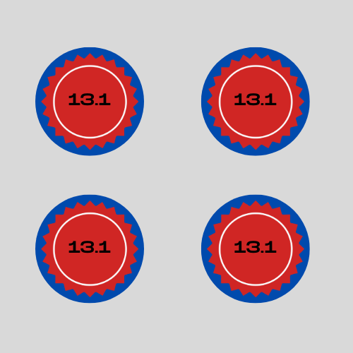 13.1 Red Burst Large Round Magnet Set