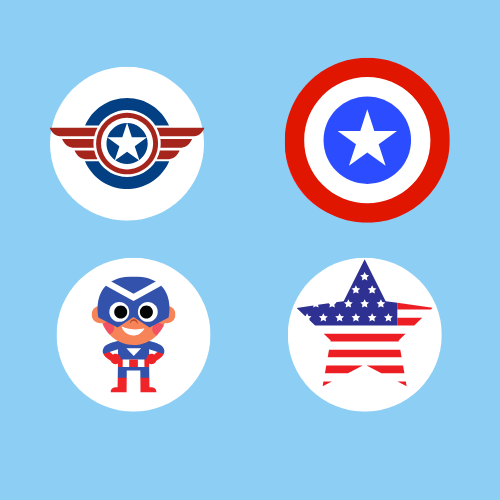 Captain America Large Round Magnet Set