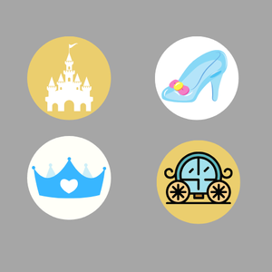 Cinderella Large Round Magnet Set