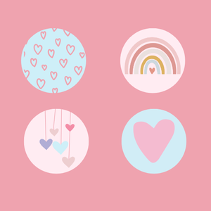Happy Hearts Large Round Magnet Set
