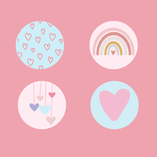 Happy Hearts Large Round Magnet Set