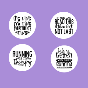 Running Quotes Large Round Magnet Set