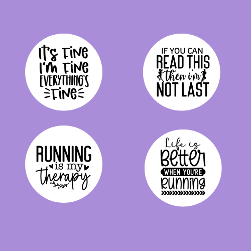 Running Quotes Large Round Magnet Set