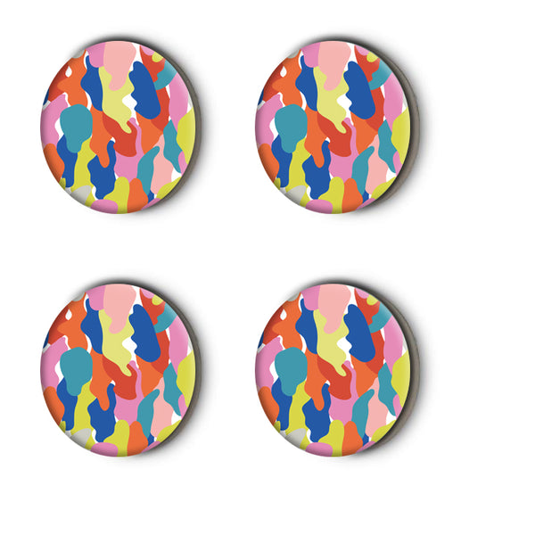 Neon Camo Mini Round Magnet Set