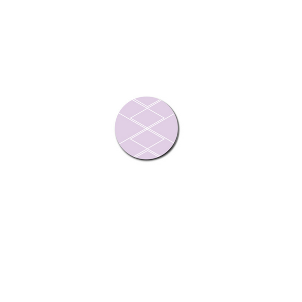 Scar & Co - heckla links feature a diamond pattern outlined in white on a lavender background