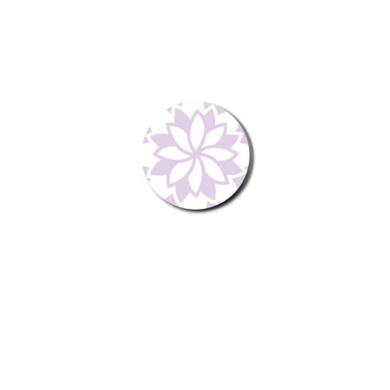 Scar & Co - pursuit links feature a lavendar and white floral pattern on white background